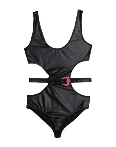 Versace Jeans Couture Woman Bodysuit Black Size 4 Polyamide, Elastane
