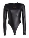 Versace Jeans Couture Black Patch Bodysuit In Black