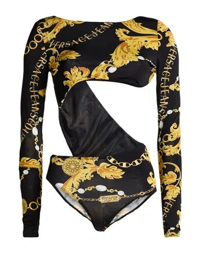 Versace Jeans Couture Woman Bodysuit Black Size 4 Viscose, Elastane