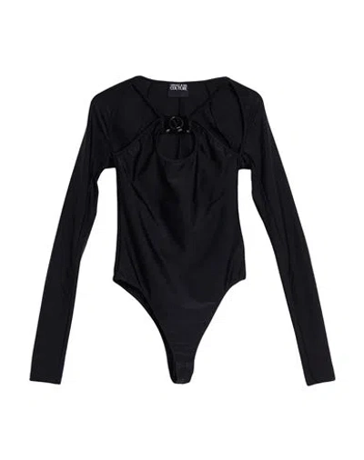 Versace Jeans Couture Woman Bodysuit Black Size 6 Polyamide, Elastane