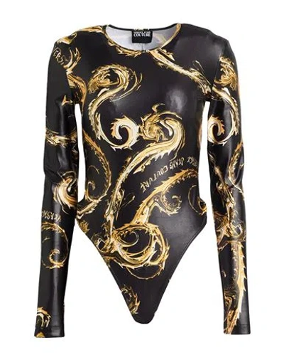 Versace Jeans Couture Woman Bodysuit Black Size 6 Polyester, Elastane