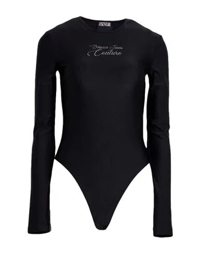 Versace Jeans Couture Woman Bodysuit Black Size 8 Polyamide, Elastane