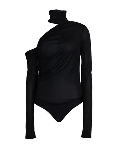 Versace Jeans Couture Woman Bodysuit Black Size 8 Polyester