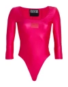 Versace Jeans Couture Woman Bodysuit Fuchsia Size 4 Polyamide, Elastane In Pink