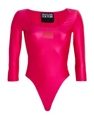 Versace Jeans Couture Woman Bodysuit Fuchsia Size 4 Polyamide, Elastane In Pink