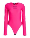 Versace Jeans Couture Woman Bodysuit Fuchsia Size 12 Polyamide, Elastane In Pink