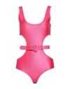 Versace Jeans Couture Woman Bodysuit Fuchsia Size 2 Polyamide, Elastane In Pink
