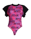 Versace Jeans Couture Woman Bodysuit Fuchsia Size M Cotton, Elastane In Pink