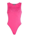 Versace Jeans Couture Woman Bodysuit Fuchsia Size S Cotton, Elastane In Pink