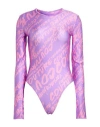 Versace Jeans Couture Woman Bodysuit Mauve Size 0 Polyamide, Elastane In Purple