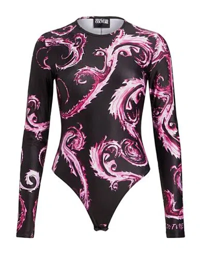 Versace Jeans Couture Woman Bodysuit Pink Size 4 Polyester, Elastane