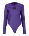 Versace Jeans Couture Woman Bodysuit Purple Size 6 Polyamide, Elastane