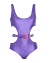 Versace Jeans Couture Woman Bodysuit Purple Size 8 Polyamide, Elastane