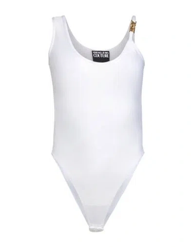 Versace Jeans Couture Woman Bodysuit White Size Xs Polyamide, Elastane