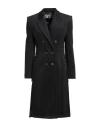 Versace Jeans Couture Woman Coat Black Size 2 Polyester In Black