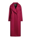 Versace Jeans Couture Woman Coat Fuchsia Size 4 Wool, Polyamide In Pink