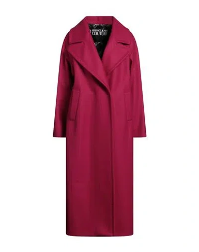 Versace Jeans Couture Woman Coat Fuchsia Size 4 Wool, Polyamide In Pink