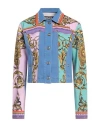 Versace Jeans Couture Woman Denim Outerwear Azure Size 6 Cotton, Elastane In Blue