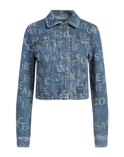 Versace Jeans Couture Woman Denim Outerwear Blue Size 12 Cotton, Elastane