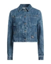 Versace Jeans Couture Woman Denim Outerwear Blue Size 4 Cotton, Elastane In Blue