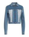 Versace Jeans Couture Woman Denim Outerwear Blue Size 4 Cotton, Elastane In Blue