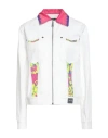 Versace Jeans Couture Woman Denim Outerwear Off White Size 6 Polyester In White