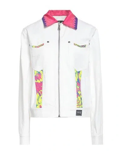 Versace Jeans Couture Woman Denim Outerwear Off White Size 6 Polyester