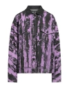 Versace Jeans Couture Woman Denim Outerwear Purple Size 4 Cotton, Elastane In Purple