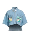 Versace Jeans Couture Woman Denim Shirt Blue Size 4 Cotton In Blue