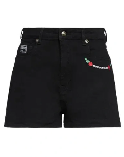 Versace Jeans Couture Woman Denim Shorts Black Size 30 Cotton, Elastane