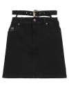 Versace Jeans Couture Black Baroque Buckle Denim Miniskirt In Black