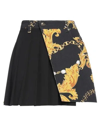 Versace Jeans Couture Woman Denim Skirt Black Size 4 Cotton, Elastane, Polyester