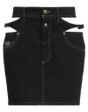 Versace Jeans Couture Baroque Buckle Denim Mini Skirt In Black