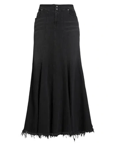 Versace Jeans Couture Woman Denim Skirt Black Size 6 Cotton, Elastane