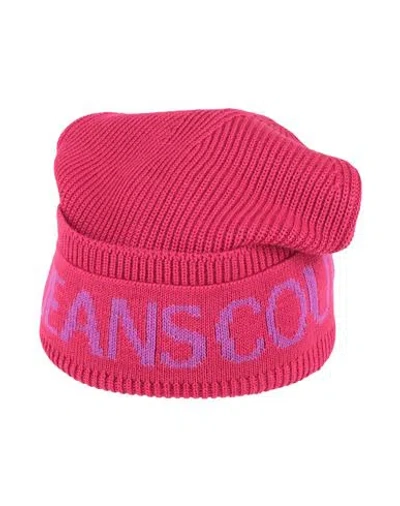 Versace Jeans Couture Woman Hat Fuchsia Size Onesize Acrylic, Wool In Pink