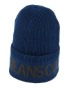 Versace Jeans Couture Woman Hat Navy Size Onesize Acrylic, Wool In Navy Blue