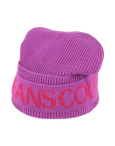 Versace Jeans Couture Woman Hat Purple Size Onesize Acrylic, Wool