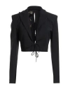 Versace Jeans Couture Woman Jacket Black Size 12 Viscose, Polyamide, Elastane In Black