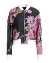 Versace Jeans Couture Woman Jacket Black Size 4 Polyester, Metallic Polyester, Polyamide In Black
