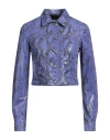 Versace Jeans Couture Woman Jacket Bright Blue Size 8 Polyester, Polyurethane Resin