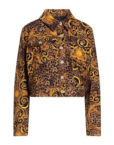 Versace Jeans Couture Woman Jacket Brown Size 6 Cotton, Viscose, Elastane