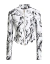 Versace Jeans Couture Woman Jacket White Size 4 Cotton, Elastane In Black