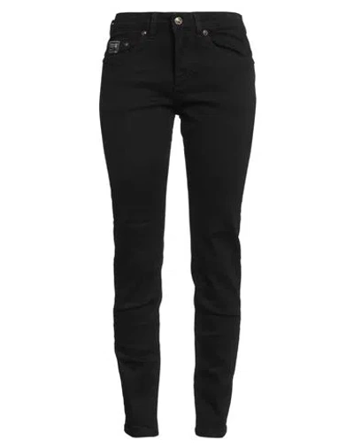 VERSACE JEANS COUTURE VERSACE JEANS COUTURE WOMAN JEANS BLACK SIZE 32 COTTON, ELASTANE