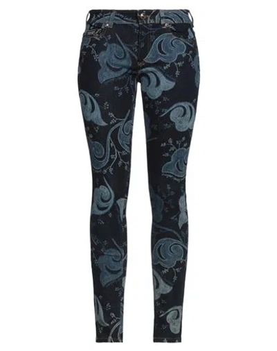 Versace Jeans Couture Woman Jeans Blue Size 28 Cotton, Elastane