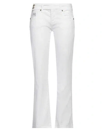Versace Jeans Couture Woman Jeans White Size 26 Cotton, Elastane