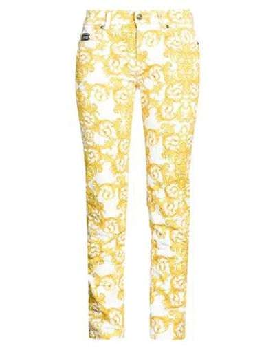 Versace Jeans Couture Woman Jeans Yellow Size 32 Cotton, Elastane