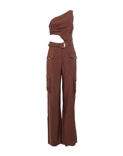 Versace Jeans Couture Woman Jumpsuit Chocolate Brown Size 8 Modal, Polyester