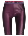 Versace Jeans Couture Woman Leggings Plum Size 10 Polyamide, Elastane In Purple