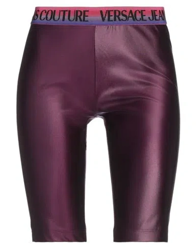 Versace Jeans Couture Woman Leggings Plum Size 10 Polyamide, Elastane In Purple