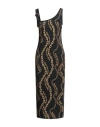 Versace Jeans Couture Woman Maxi Dress Black Size 12 Cotton, Elastane In Black